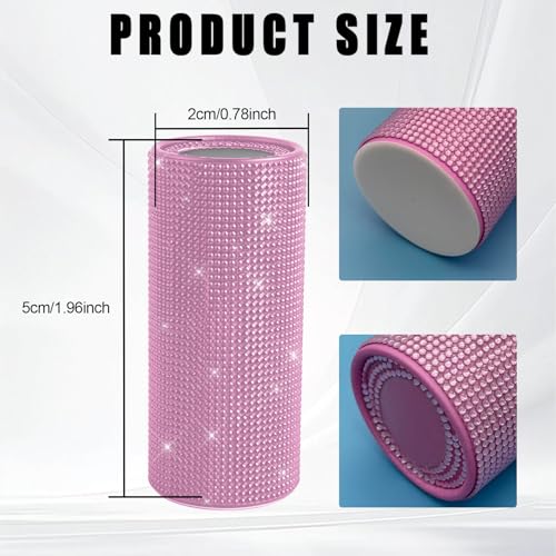Bling Car Tissue Holder for Cup Holder, Car Organizer, Sparkly Diamond Automotive Interior Tissue Cylinder Storage Box, Cylinder Tissue Dispenser for Cars Decor Universal for Most Cars (Pink) - color: Pink