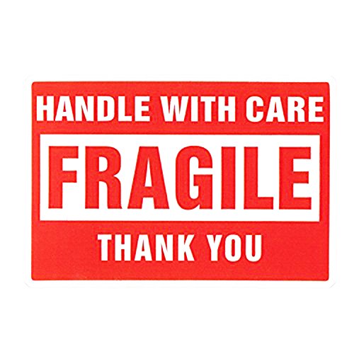 SJPACK 4 Rolls 3'' x 5'' Fragile - Handle with Care - Thank You Shipping Labels Stickers (500 Labels/Roll) - size: 4 Rolls