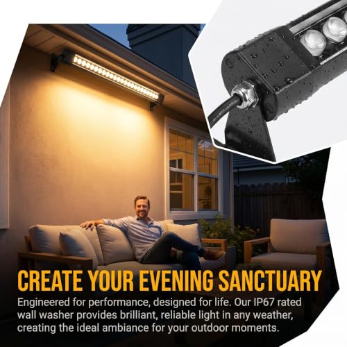 2 PCS 40Inch Wall Washer Light Bar, 120V Plug in 72W IP67 4000K High Bright - color: 4000K Natural White-2pack