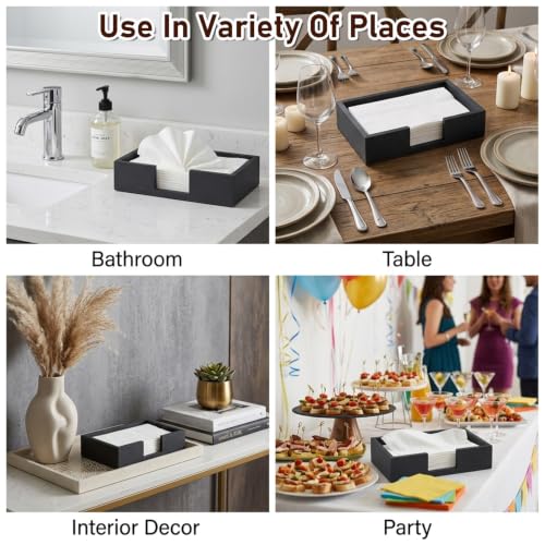 2 Pack Paper Towel Dispenser Countertop, Wooden Napkin Holder