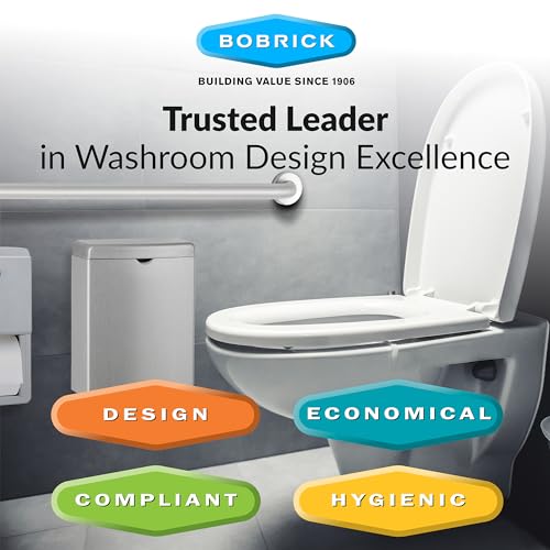 Bobrick Sanitary Napkin Disposal Wall Mounted Stainless Steel Flip Top Receptacle for Public Restrooms, 1-Piece Design with 1 Gallon Waste Capacity (Model B-270) - size: 1 Gallon