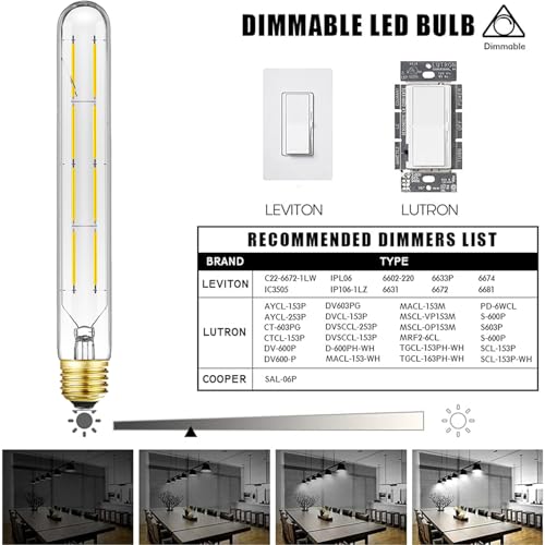 8.9 Inch E26 LED Light Bulb 8W Dimmable E26 Tubular Bulb 75 Watt - color: 8w=75w Cool White 5000k