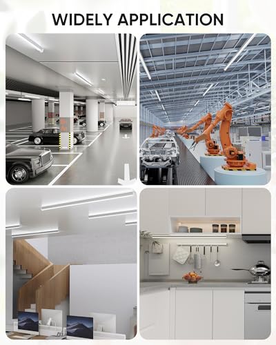8FT 10 Pack LED Shop Lights, 120W 19200LM 6000K Garage Lighting - size: 19200LM-10Pack-300° Wide Beam