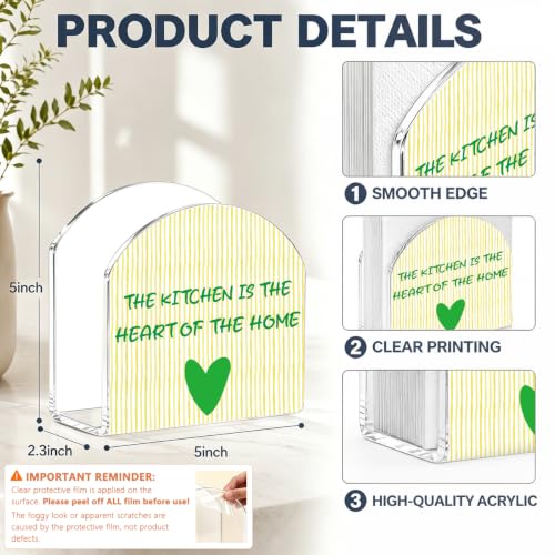 Kitchen Is Heart Of Home Print Acrylic Napkin Holder for Home Kitchen Decor - color: Kitchen
