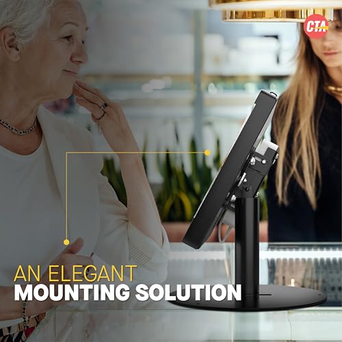 Premium Retail POS Stand – CTA Upscale Tablet Kiosk Stand with 360 Rotation & Locking – for iPad 11 (A16) - Pro 11-inch M4 - Air 11-inch M3- iPad 10th Gen - Galaxy Tab & More Tablets