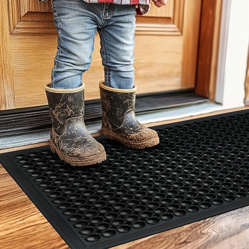 Anti Fatigue Rubber Mat - 2 Pack 24x36 inches Entryway Doormat - size: 2 Pack - 24 x 36 Inches