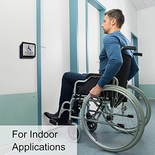 Visionis 6 Pack FPC-8914 VIS-7039 Wired Handicap Stainless Steel Square Push to Exit Button Switch for Access Control with NC COM and NO Outputs with Back Box Included - size: Pack of 6