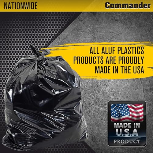 Commander 42 Gallon 3 MIL Black Heavy Duty Contractor Bags - 33" x 45" - Pack of 20 - For Contractor, Industrial, & Commercial - style: 42 Gal, 3 Mil, 20 Count
