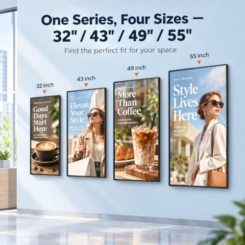 43" 4K Wall Mount Digital Signage, 3840 x 2160P 16:9 Screen Monitor - size: 43inch 4K