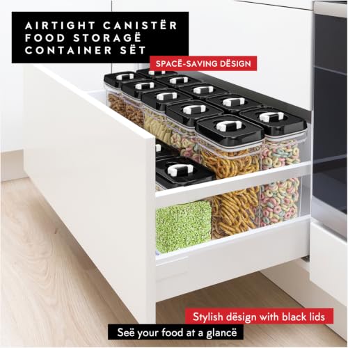 DWËLLZA KITCHEN Airtight Food Storage Containers with Lids – 4 Piece Set Air Tight Kitchen Storage Containers for Pantry Organization and Storage - Clear Plastic BPA-Free - Keeps Food Fresh & Dry - color: 02 - 1 Liter (Set of 4)