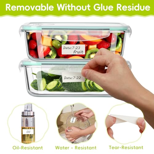 1200 Blank Removable Freezer Labels Water Oil Resistant with Perforation Line for Easy Distribution and Use,Apply Food containers Jars,and Kitchen Pantry Organization (1 "x 2") - size: 1200 Pcs - 1 "x 2"
