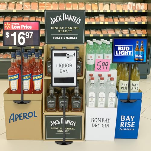 6Pack Sign Stand for Display 8.5 x 11, Adjustable Poster Stand for Table Top & Floor, Floor Standing Sign Holder, Signage Stands for Business, Tradeshow, Store, Farm Display Stands - size: 6 Pack, 8.5 x 11 inch