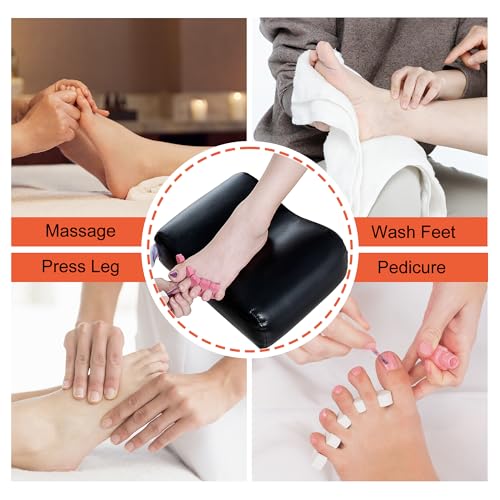 Pedicure Stand Stool Footrest Stand Adjustable Height Technician SPA Beauty Stand Stool with Non-Slip SPA Salon Home Equipment Black - color: Black+white