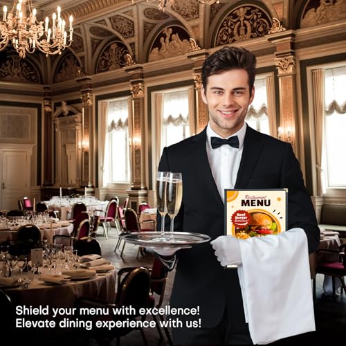 10pcs 5 Page Menu Covers, 10 View 8.5 x 11 Inch Clear PVC Menu Holder - size: 5 Page