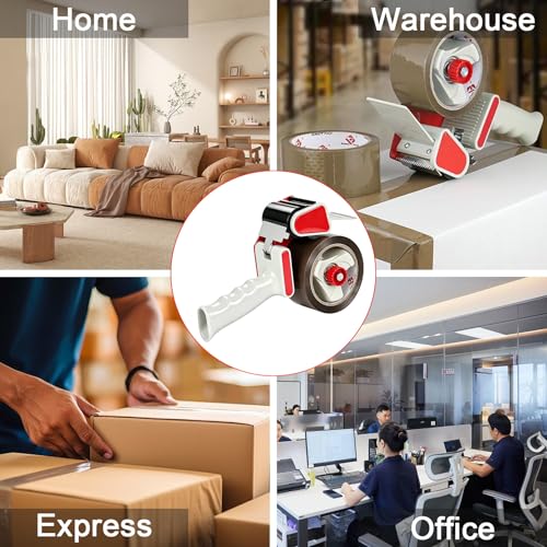 BOMEI PACK Heavy Duty Tape Gun and Dispenser with 6 Brown Packaging Tapes. Brown Packaging Tape 1.88 Inch X 55 Yards with Metal Tape Gun Dispenser for Moving Boxes,Warehouse Or General Packing Uses - color: Brown