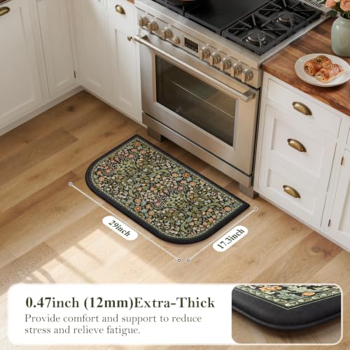 Collive Kitchen Mats for Floor Black Half Circle Rug Washable, 17.3"x29.5" - color: Black, size: 17.3"x29.5"(Half-Moon)