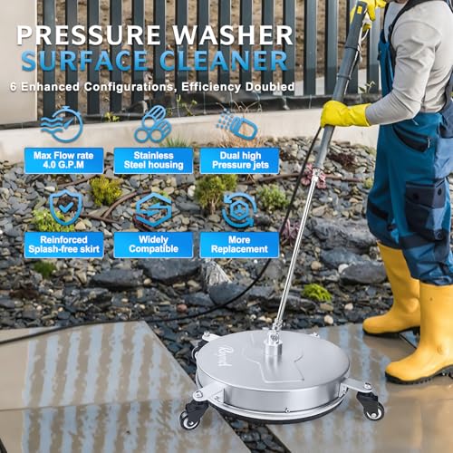RAYNEL 18" Pressure Washer Surface Cleaner, Power Washer Accessory - size: 18 Inch