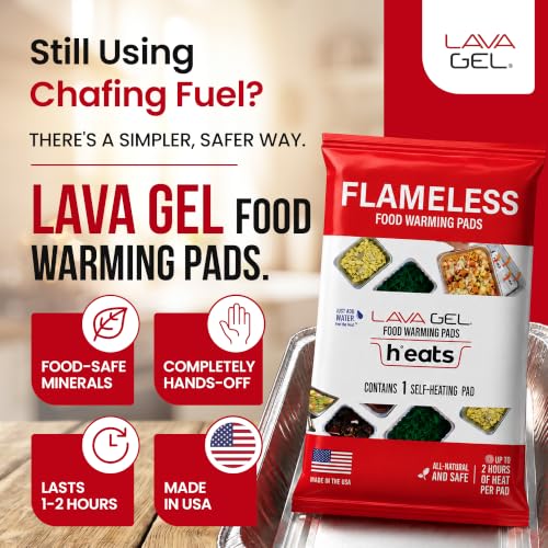 Flameless Food Warmers (6 Pack) – Disposable Pads to Keep Food Warm – Half Size Pan Warmers for Catering, Buffet, Parties & Chafing Dishes - size: Half Pan
