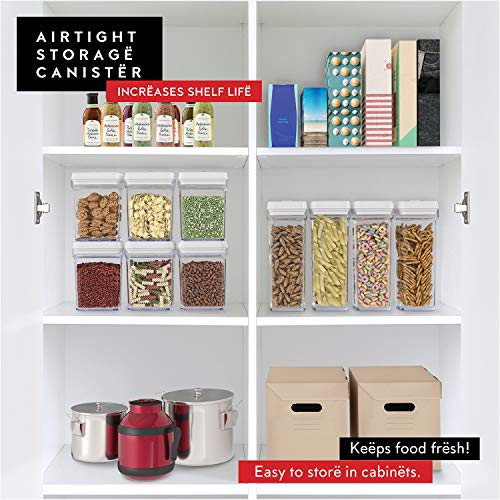 DWËLLZA KITCHEN Airtight Food Storage Containers with White Lids 1.7L - 4 Pc Air Tight Pantry Storage Containers Clear Kitchen Organization and Storage Set BPA-Free - Keeps your Food Fresh & Dry - color: 03 - 1.4 Liters (Set of 4)