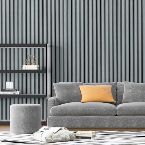 Art3d Fine Bar Slim Slat Wall Panel, 104 x 12 Inch, 4-Pack, Weathered Teak - color: Fine Bar Weathered Teak