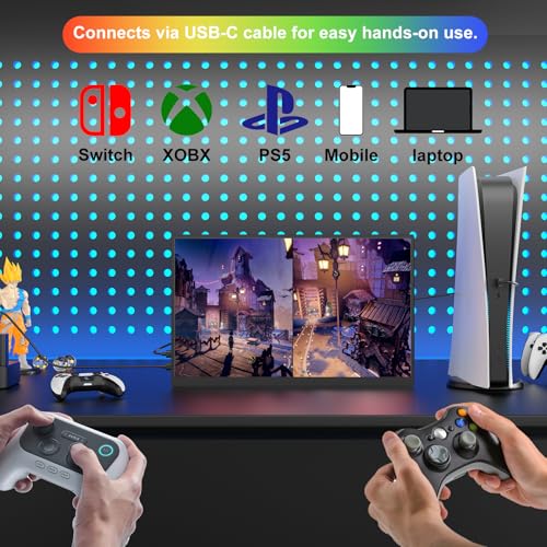 Topmonitor Small Portable Monitor 10.5" 500 Nits 2000:1 FHD 1280P IPS Screen, Ultra-Slim Mini Monitor w/Kickstand & Dual Speaker, USB C HDMI HDR Portable Gaming Monitor, Travel Monitors for Laptop PCs