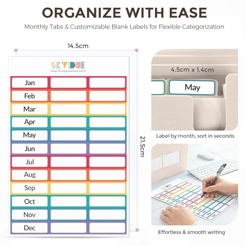 SKYDUE Accordion File Organizer, Expanding File Folder with 13 Pockets, Portable Document Paper Bill Receipt Organizer, Home School Office Supplies, Letter A4 Size Brown - color: Milk Tea Brown