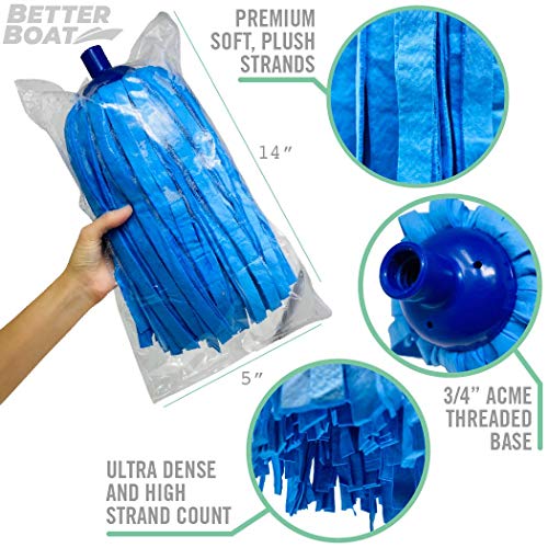 Screw On Shammy Mop Head Replacement Refill, Synthetic Wet Chamois Mop Head - color: Shammy