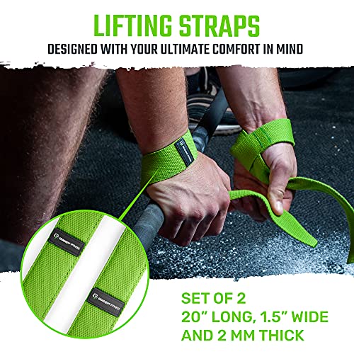 Lifting Straps for Weightlifting, Padded Wrist Support Wraps, 2 Pack - color: Green