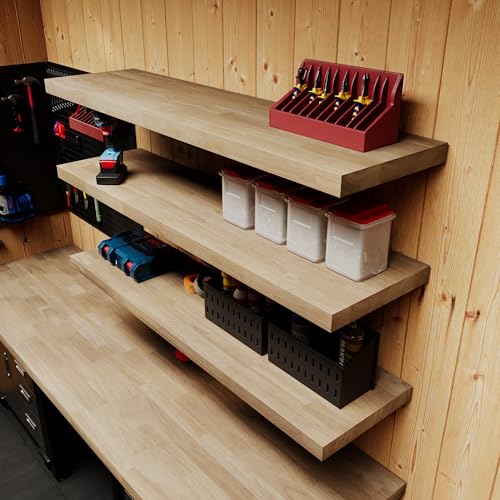 Howizz Wood Butcher Block Shelf 12" x 3ft x 1.5" Inches, Hevea Unfinished Solid Wood Countertop Shelf Board. - size: 36"L x 12"W x 1.5"Th