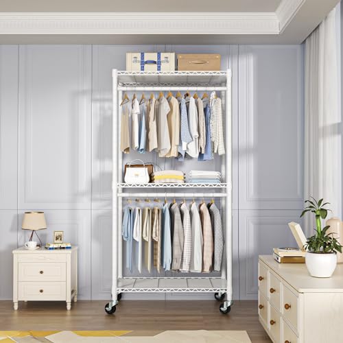 FUTASSI P1 Medium Heavy-Duty Portable Closet, 30" W x 14" D x 76" H, White - color: White, size: P1 Medium