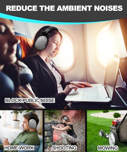 ZOHAN 019 Noise Cancelling Headphones for Adult - NRR 28dB Hearing Protection for Working, Shooting, Mowing, Autism - color: 1 Pack-grey