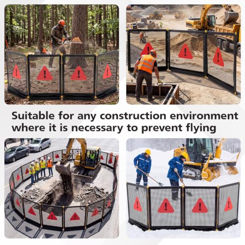 160"x45" Heavy Duty Stump Grinding Barrier 4 Section Safety Barrier - color: Warning