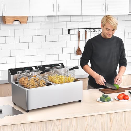 Commercial Deep Fryer with Basket, 40QT 3400W Electric Fryer for Home Use - size: 22L