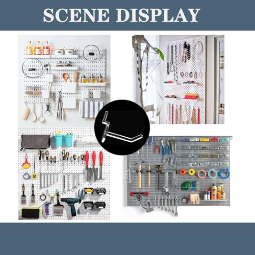 100pcs Plastic Pegboard Hooks Clear Acrylic Hook Plastic Hooks for Retail Peg Board Hooks Peg Board Shelving Hook for Garage Kitchen Peg Boards Craft Storage