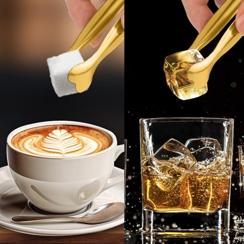 Serving Tongs, Anytrp 12-Packs Stainless Steel Sugar Tongs, 5.3inch Small Tong Kitchen Appetizers Tong for Serving Food, Buffets, Coffee Bar, Tea Party, Desserts Party and Ice Bucket - color: Gold, size: 5.3inch-12pcs