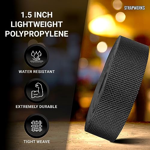 Strapworks Lightweight Polypropylene Webbing - Poly Strapping for Outdoor DIY Gear Repair, Pet Collars, Crafts – 1.5 Inch by 10, 25, or 50 Yards, Over 20 Colors - color: Powder Blue, size: 1.5" x 10 yard