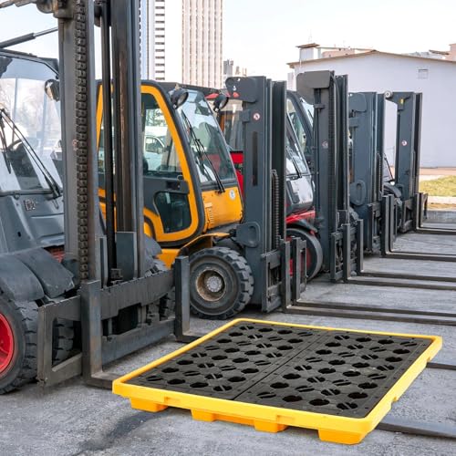 Thyle Spill Containment Platform with Drain Anti Slip Large Plastic Containment Tray Leakproof Detachable for Industrial Uses (1 Pcs,51 x 51 x 6 Inches) - size: 51 x 51 x 6 Inches