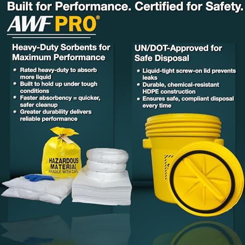 AWF PRO 20 Gallon Oil Only Spill Kit, 59 Pieces - size: Oil Only Spill Kit