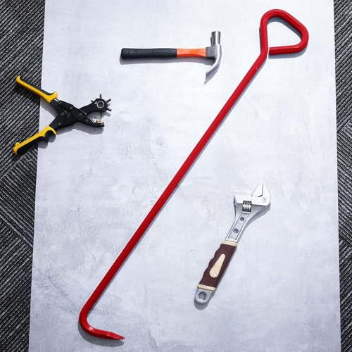 Therwen 2 Pcs Manhole Cover Hook 36 Inch with 5/8" Hex Alloy Steel Rigid Heavy Duty Manhole Cover Lifter with Inline Handle for Lid Puller Moving (Red) - color: Red, size: 36inch