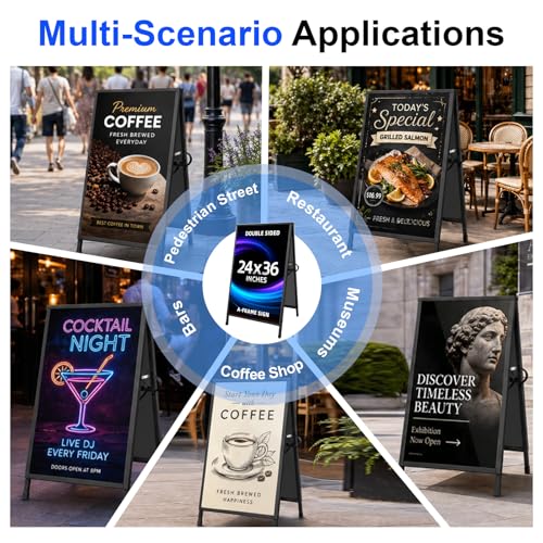 24×36 Inch Slide-in Folding A-Frame Sign Holder (Frame Only)