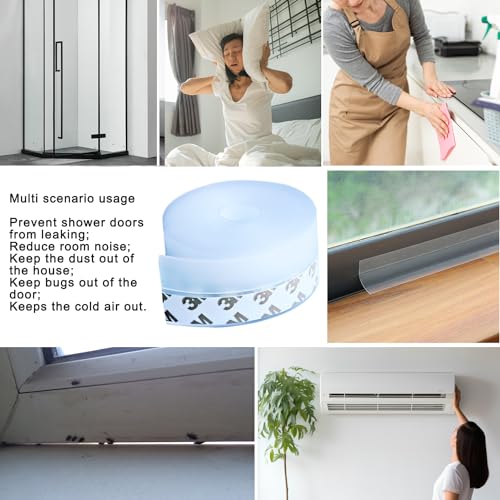 Silicone Weather Stripping Door Seal, Adhesive Door Draft Stopper for Gaps - size: 25mm;26Ft