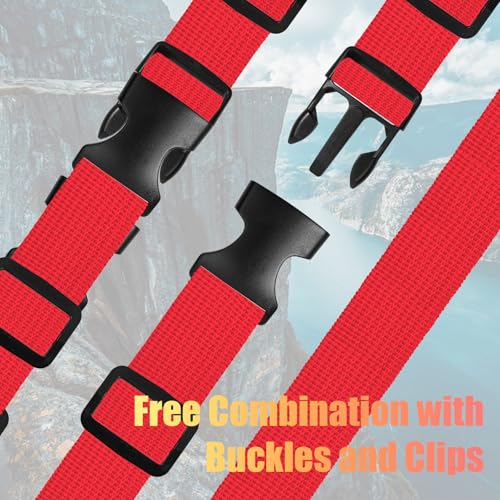 Polypropylene Webbing 1 Inch 1.5 Inch Nylon Webbing Straps Poly Strapping - color: Red, size: 1.5 inch x 10 yards