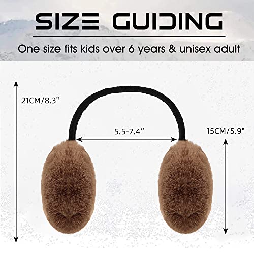 Peecabe Winter Women Earmuffs Faux Fur Unisex Ear muffs Foldable Ear Cover - color: Brown