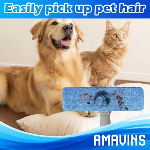 AmaVins 3 Pack Microfiber Cleaning Pads, Reusable Microfiber Mop Pads for 18 Inch Mop, Hardwood Floor Replacement Cleaning Mop Pads, Machine Washes - color: Bule 3 Pack 01