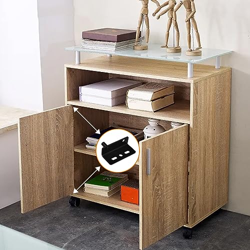 2 Sets Pivot Hinges Black Heavy Duty Concealed Shaft Door Hinges with Bushing for Wood Doors, Drawers, Furniture Cabinets, Wardrobe, Showcase, etc - color: Black