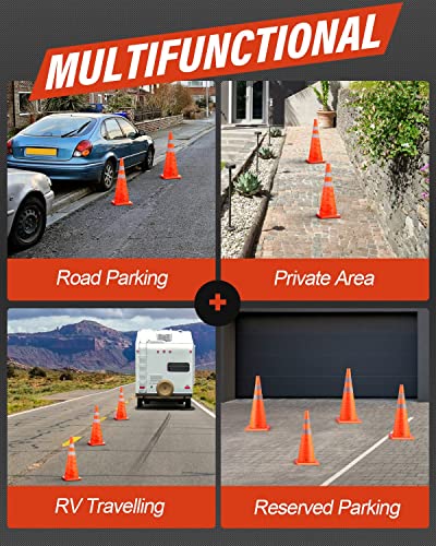 RoadHero 18 Inch 2 Pack Collapsible Traffic Safety Cones with Bag,Orange - size: 18 Inch