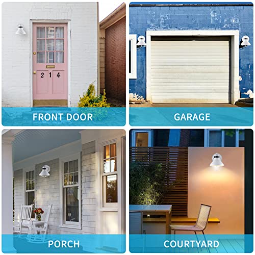 LONEDRUID 2 Pack Dusk Dawn Motion Sensor Outdoor LED Porch Light Fixtures - color: White