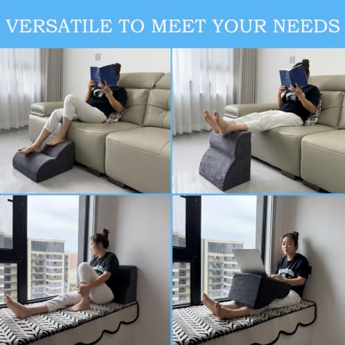Foot Rest for Under Desk at Work.Multifunctional 3-Tier Foot Stool - color: Extra Large-dark Grey