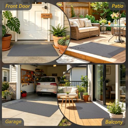Door Mat Outside Entrance Drainage Waterproof Mat, Grey 36"x59" - color: Grey-a, size: 36"x59"