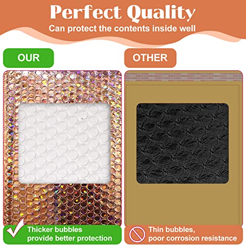 30 Pcs Holographic Bubble Mailers,Poly Padded Envelopes,11 X 7 Inch - color: Rose Gold